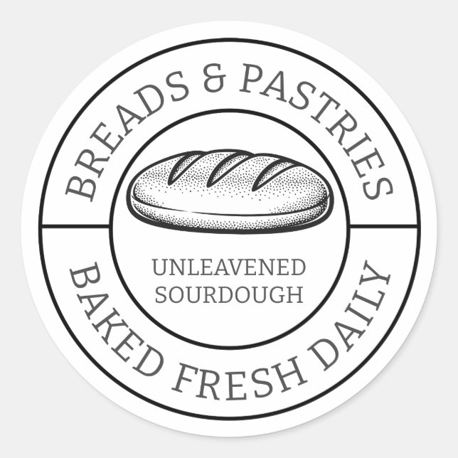 Rustic Breads and Pastries Sourdough Bread Design Classic Round Sticker (Front)