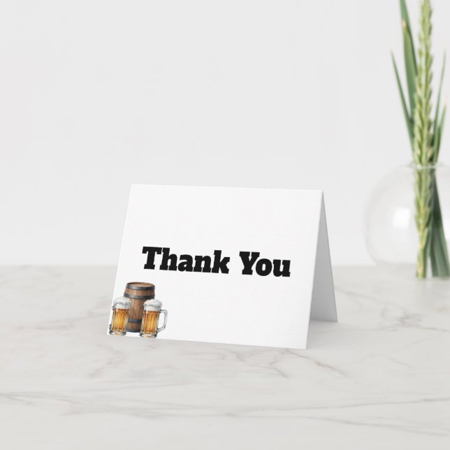 Rustic Brewery Baby & Bridal Shower Thank You Card (Front)