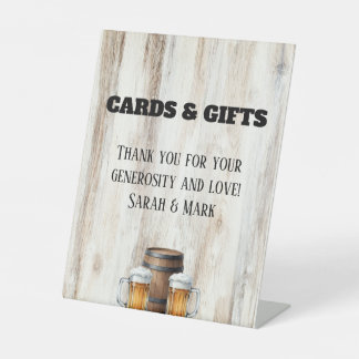Rustic Brewery Shower Cards and Gifts Table Sign