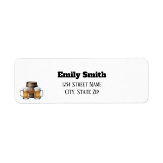 Rustic Brewery Shower Return Address Labels