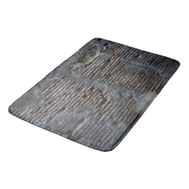 Rustic Brick Stone Wall Napoli 1 Bath Mat (Angled)