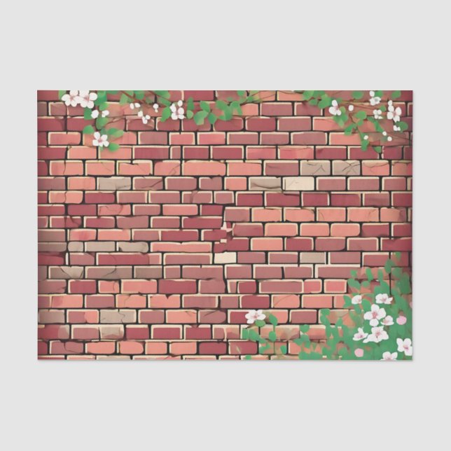 Rustic Brick With Floral Tissue Paper (Front)