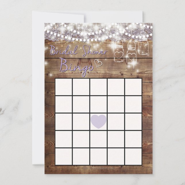 Rustic Bridal Shower Bingo Game (Front)