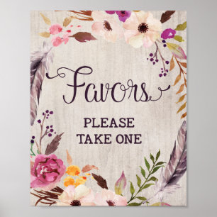 Rustic Bridal Shower Favours Sign Wedding Decor