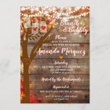 Rustic Bridal Shower Invitation Brunch & Bubbly