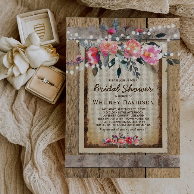 Rustic Bridal Shower Invite | Floral Chic Vineyard (Creator Uploaded)