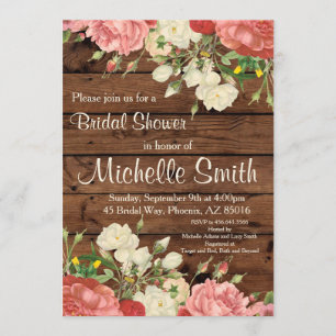 Rustic Bridal Shower Invite, Flower, Floral, Boho Invitation