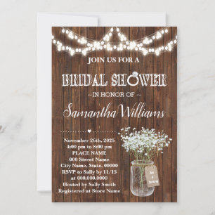 Rustic Bridal Shower Western Wedding Shower Invitation