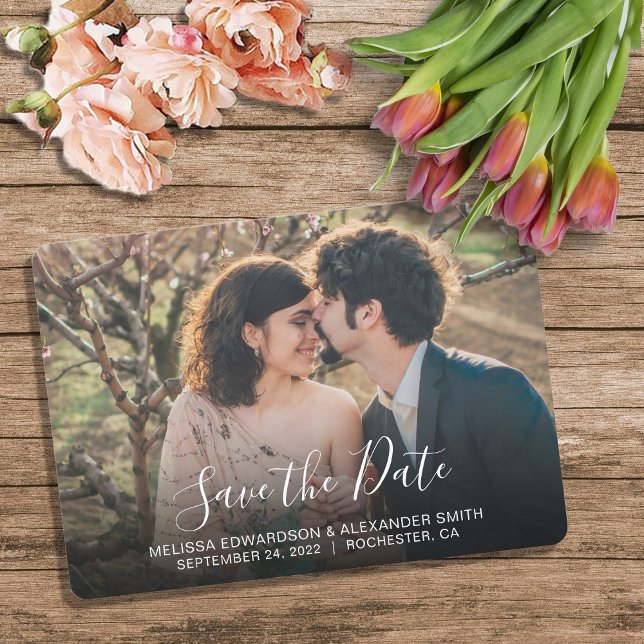 Rustic bride and groom photo wedding Save the Date (Rustic bride and groom photo wedding Save the Date. Unique personal Save the Date card.)