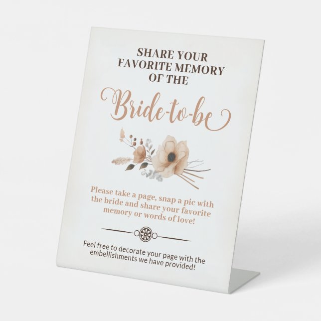 Rustic Bride to be Memory Game Sign  (Front)