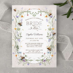 Rustic Bride to Bee Wildflower Bridal Shower Invitation