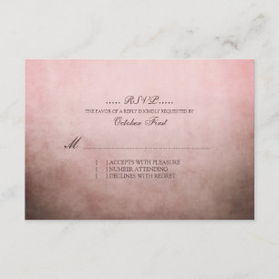 Rustic Brown and Pink Bohemian Wedding RSVP Card
