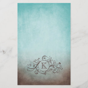 Rustic Brown and Teal Bohemian Flourish Stationery