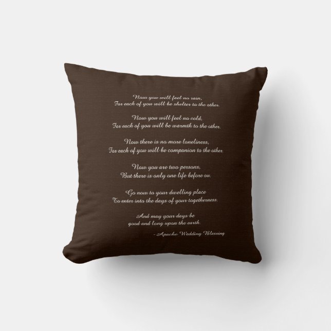 Rustic Brown Apache Blessing Wedding Gift Square Cushion (Front)