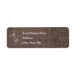 Rustic Brown Background Wedding Address Label Return Address Label
