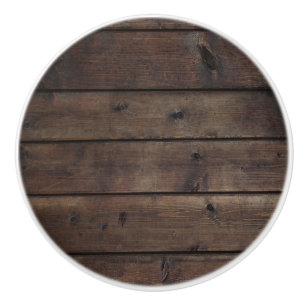 Rustic Brown Barn Wood Farmhouse Cabin Country Ceramic Knob