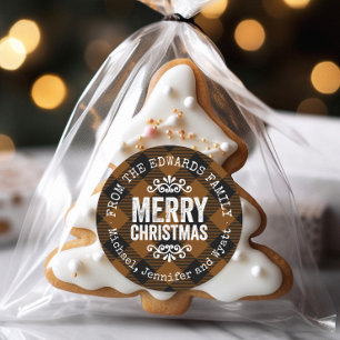 Rustic Brown Buffalo Check Christmas Gift Tags