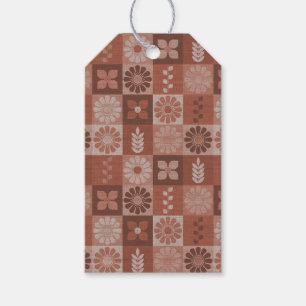 Rustic Brown Burlap Flowers Leaves Gift Tags