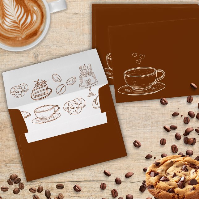 Rustic Brown Coffee Bridal Shower Wedding Envelope (Creator Uploaded)