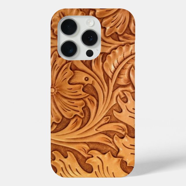 Rustic brown cowboy fashion western leather Case-Mate iPhone case (Back)