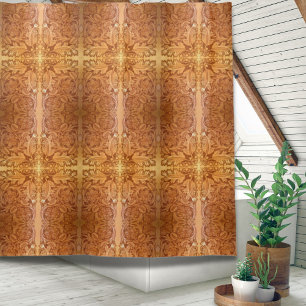Rustic brown cowboy fashion western leather shower curtain