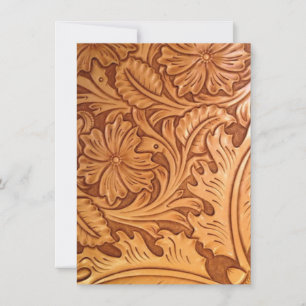 Rustic brown cowboy fashion western leather thank you card