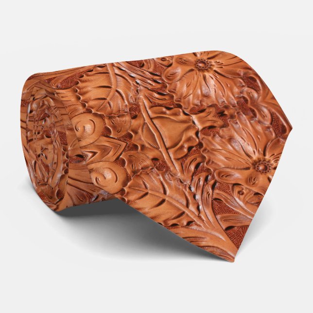 Rustic Brown Cowboy Southwestern Country Pattern  Tie (Rolled)