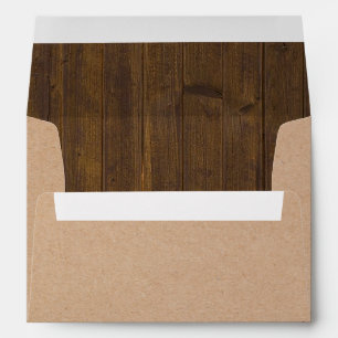 Rustic Brown Craft Paper and Wood Look Envelope