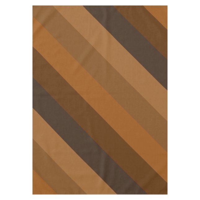 Rustic Brown Diagonal Stripes Tablecloth (Front)