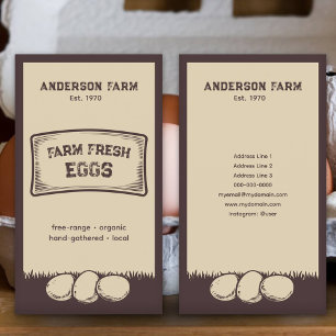 Rustic Brown Farm Fresh Eggs Business Card