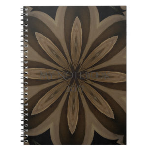 Rustic Brown Flower Kaleidoscope Design Notebook
