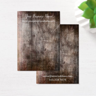 Rustic Brown Grunge Necklace Holder Display Cards