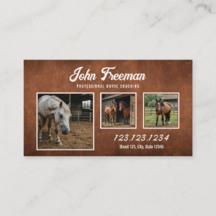 Rustic Brown Horse Photo Equestrian Business Card