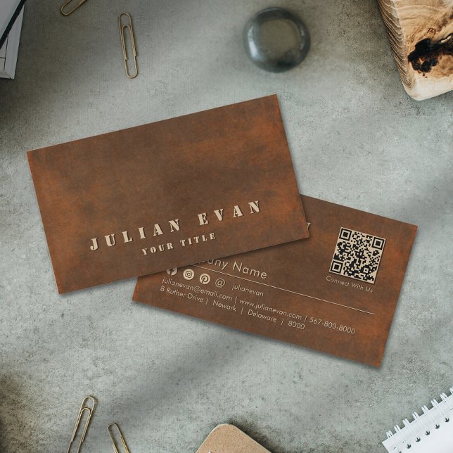  Rustic Brown Iron Steel Bold Stencil Construction Business Card (Rustic Brown Iron Steel Bold Stencil Construction Business Card )