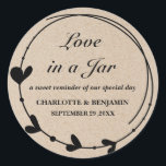 Rustic Brown Kraft Mason Jar Wedding Favour Labels<br><div class="desc">Add a charming rustic touch to your wedding favours with Rustic Brown Kraft Mason Jar Wedding Favour Labels. These labels feature a warm and earthy brown kraft design that perfectly complements a rustic or vintage-themed wedding. Personalise them with your names, wedding date, or a special message to create unique keepsakes...</div>