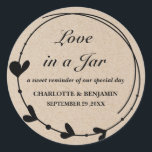 Rustic Brown Kraft Mason Jar Wedding Favour Labels<br><div class="desc">Add a charming rustic touch to your wedding favours with Rustic Brown Kraft Mason Jar Wedding Favour Labels. These labels feature a warm and earthy brown kraft design that perfectly complements a rustic or vintage-themed wedding. Personalise them with your names, wedding date, or a special message to create unique keepsakes...</div>