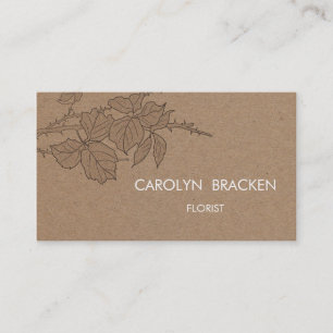 Rustic Brown Kraft Paper Leaves Business Card