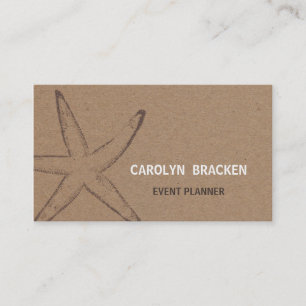 Rustic Brown Kraft Paper Starfish Business Card