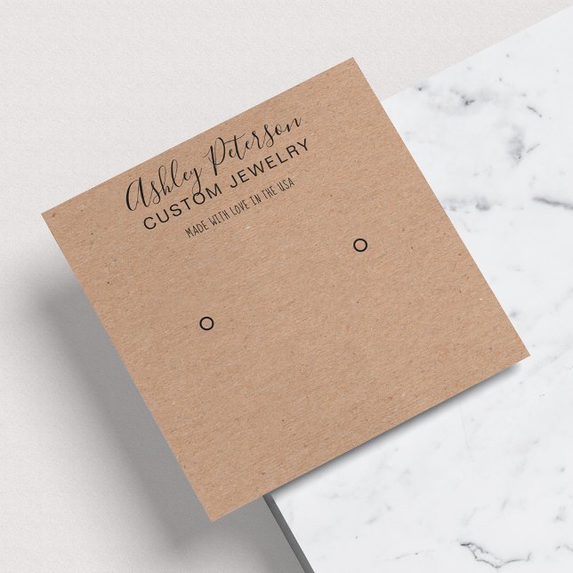 Rustic brown kraft stud earring display (Creator Uploaded)