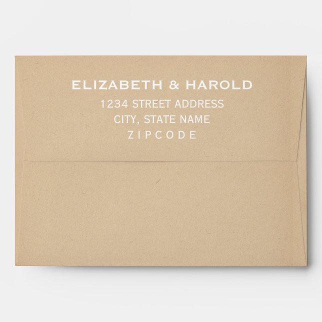 Rustic Brown Kraft Texture Mailing Envelope (Back (Top Flap))