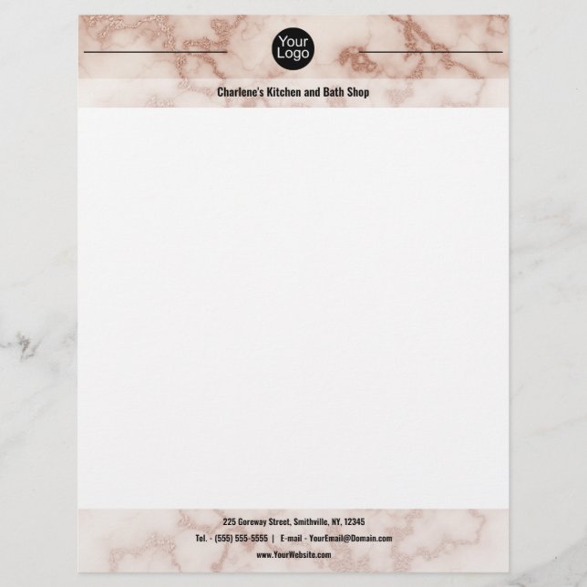 Rustic Brown Marble - Cabin Office Custom Letterhead (Front)