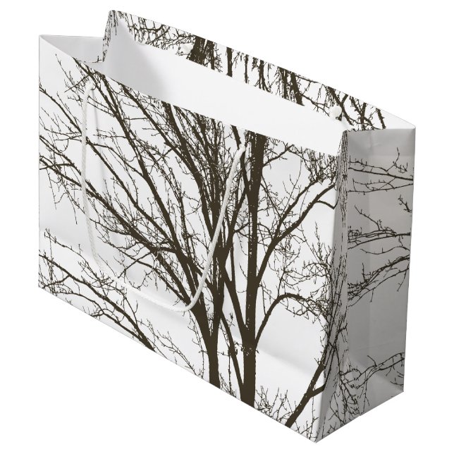 Rustic Brown Tree Branches Large Gift Bag (Front Angled)