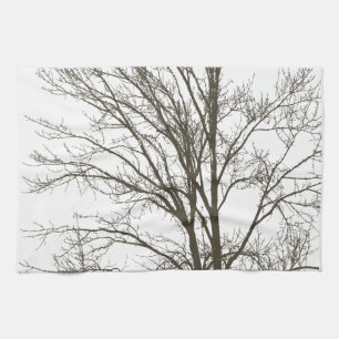 Rustic brown tree branches  tea towel