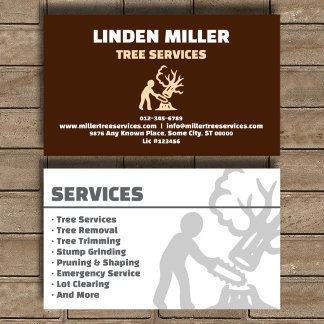Rustic Brown Tree Service Business Card