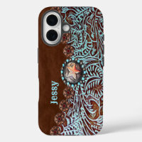Rustic Brown Turquoise Cowboy Western Country