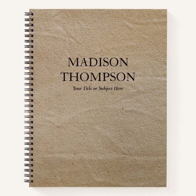 Rustic Brown Vintage Paper Simple Antique Journal (Front)