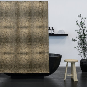 Rustic brown western country leather pattern shower curtain