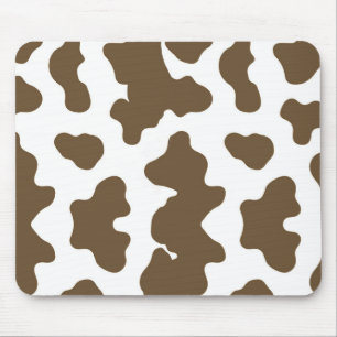 Rustic Brown & White Cow Print Country Western Mouse Pad