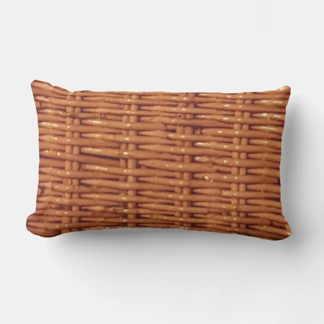 Rustic Brown Wicker Basket Country Style Funny Outdoor Cushion (Front)