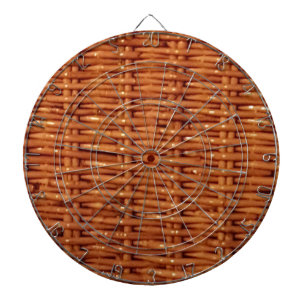 Rustic Brown Wicker Picnic Basket Country Style Dartboard